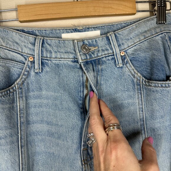 MOTHER Superior The Full Swing Fray Denim Skirt Womens Sz 27 I'm With The Band - Picture 7 of 14